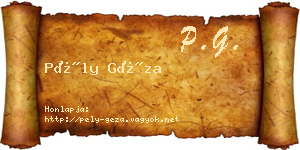 Pély Géza névjegykártya