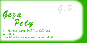 geza pely business card